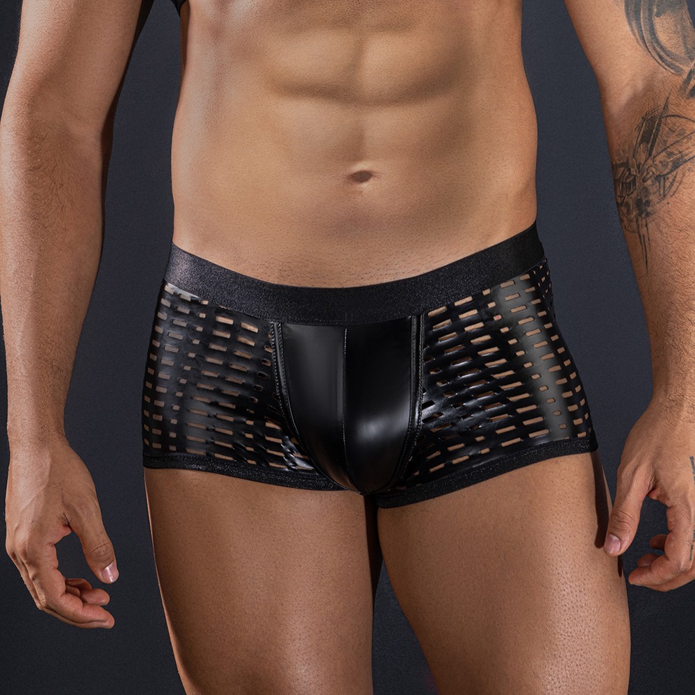 men's leather boxer