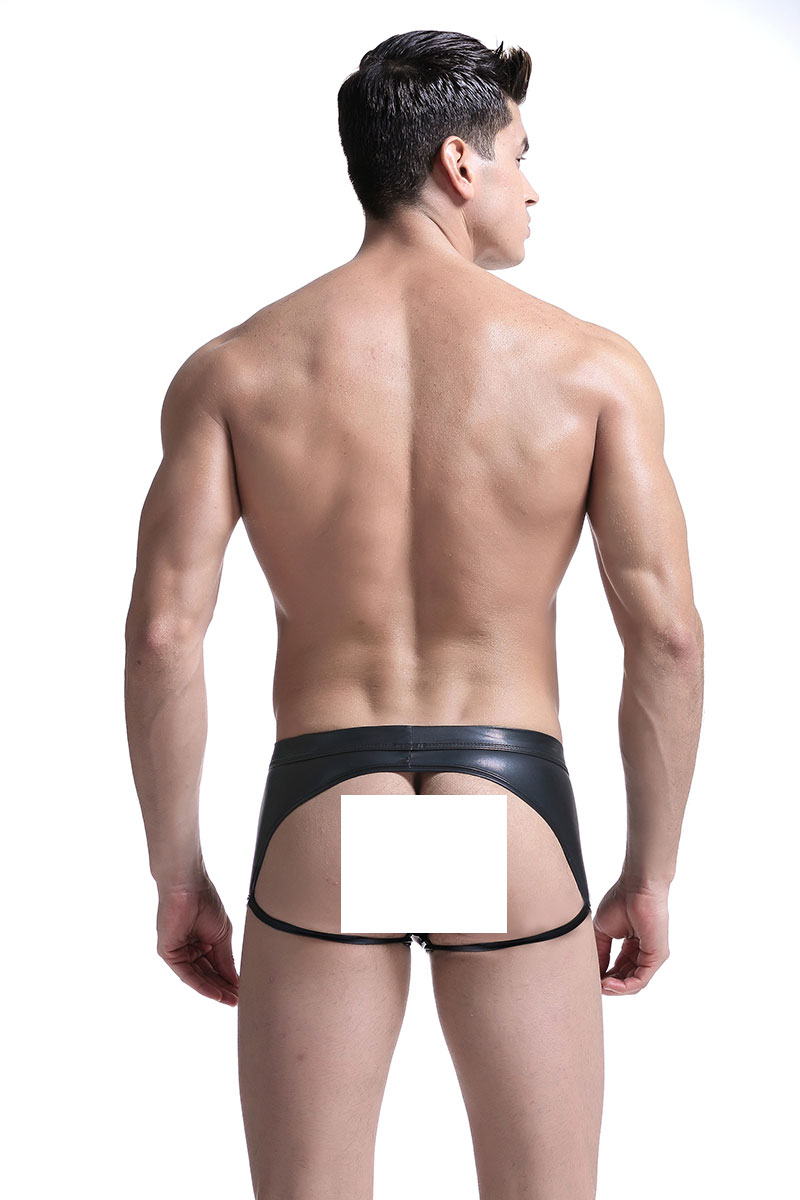 Black leather jockstrap