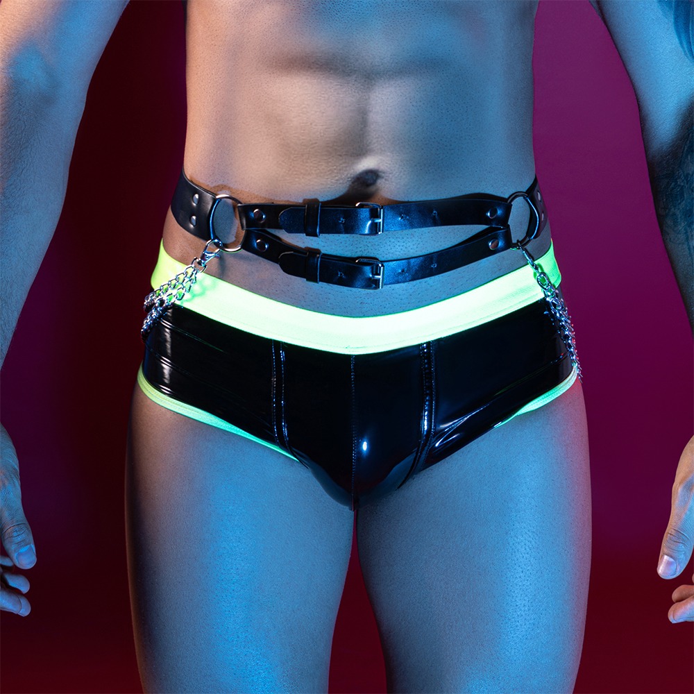 men's leather boxer/chain belt not included
